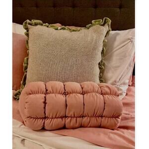 Room Essentials Bolster Pillows Pink Rectangle Quilted Fluffy